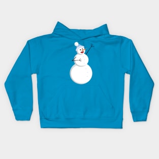 Cute Smiling Happy Snowman Kids Hoodie